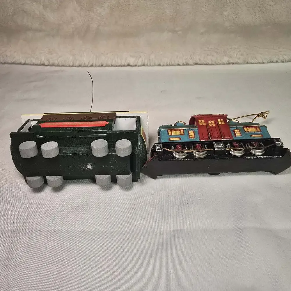 Vintage San Francisco Cable Car Ornament Set 2 Powell & Market Trolley 3–3.5